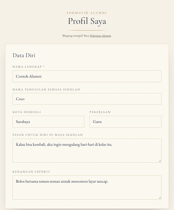 Formulir Profil Saya